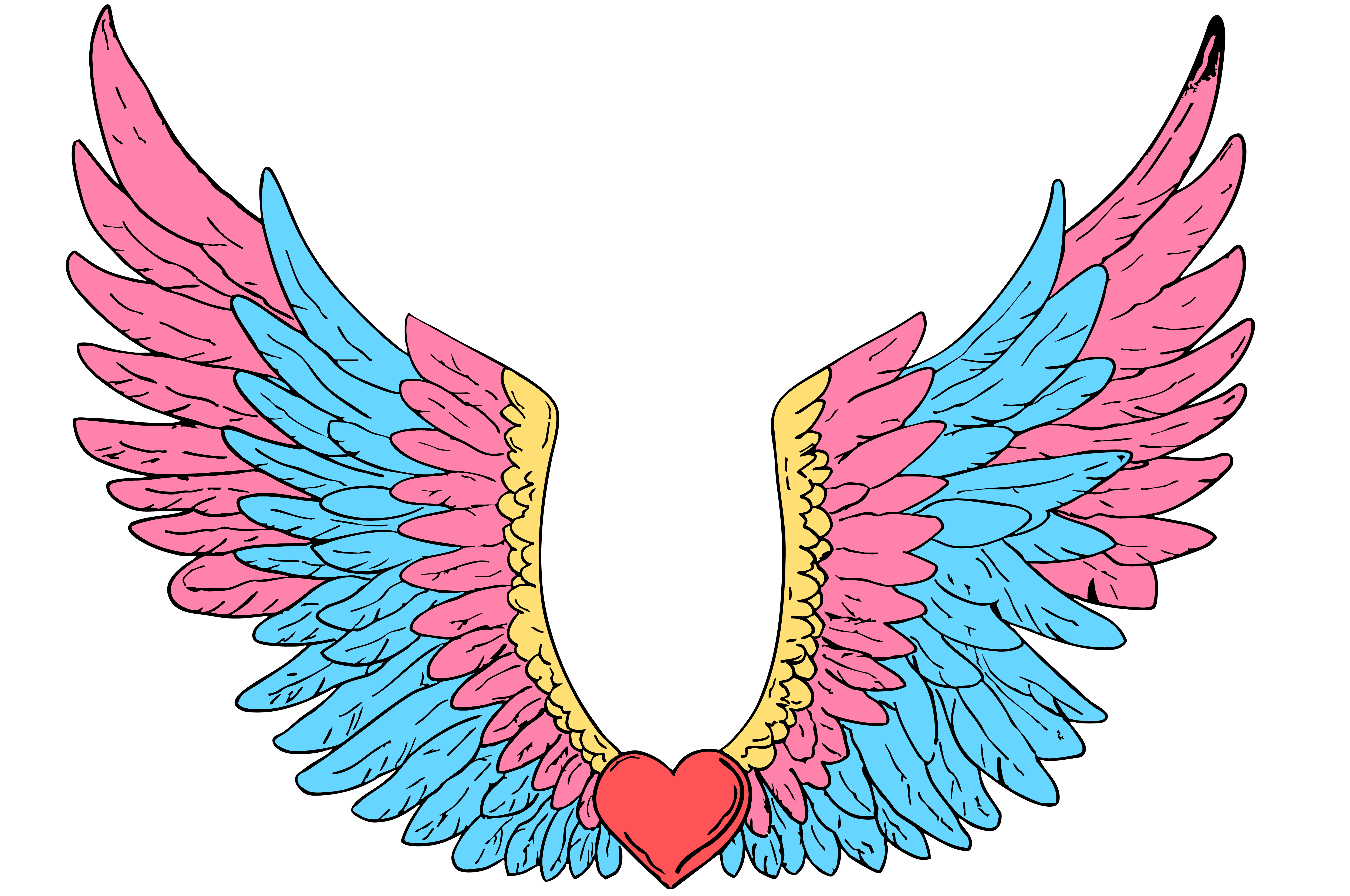Multi-Colored Wings Graphic